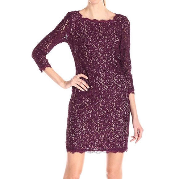 Adrianna Papell | Dresses | Adrianna Papell Scalloped Lace Sheath Dress |  Poshmark